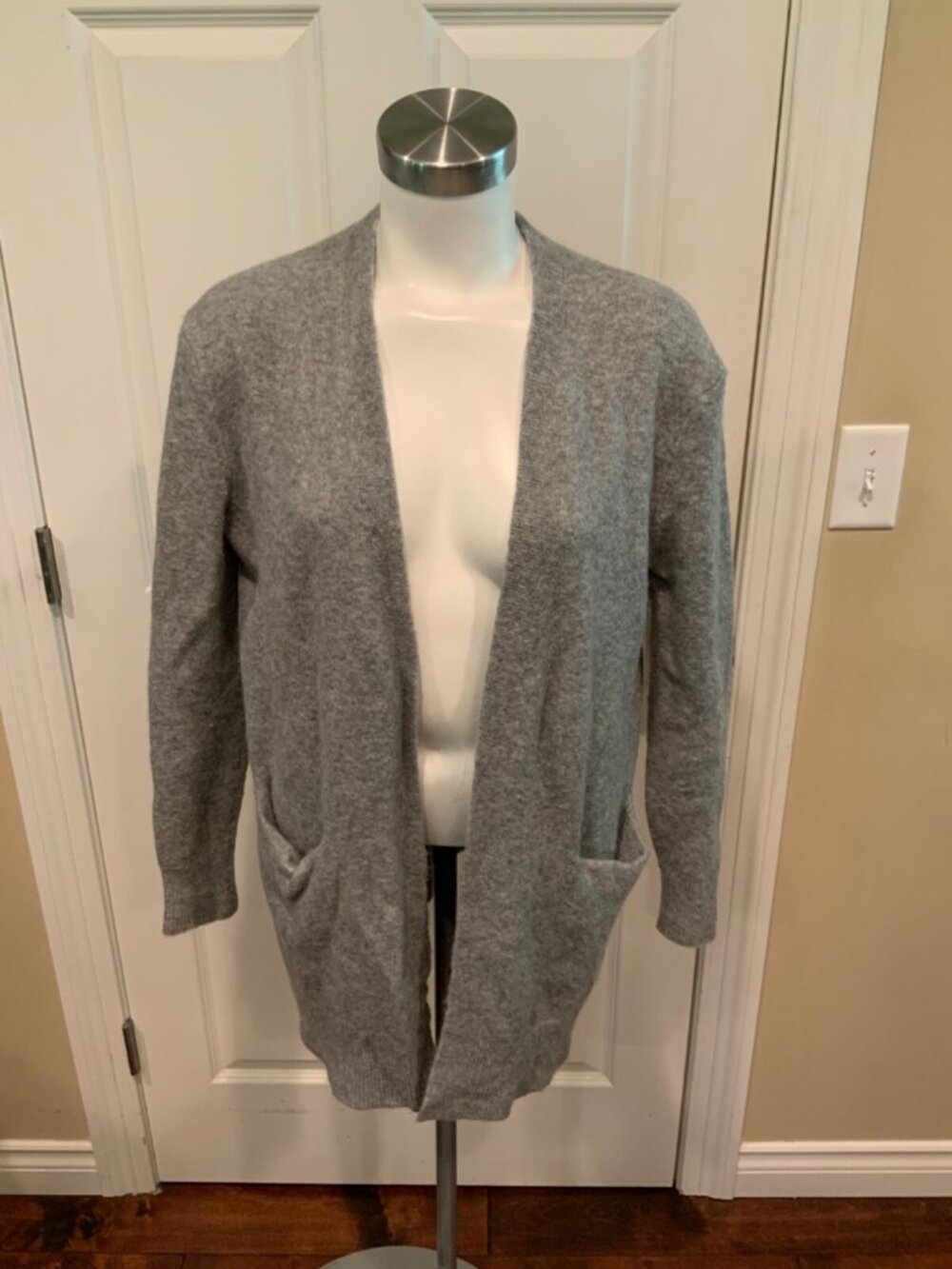 Madewell Gray Merino Wool Open Front Cardigan, Size XS
